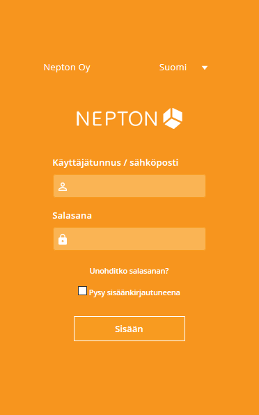 Kirjautuminen mobiilisivulle – Nepton